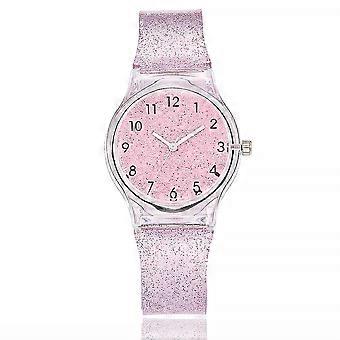 Relógio Infantil Brilhante de Quartzo para Decoração de Pulso Infantil Rosa