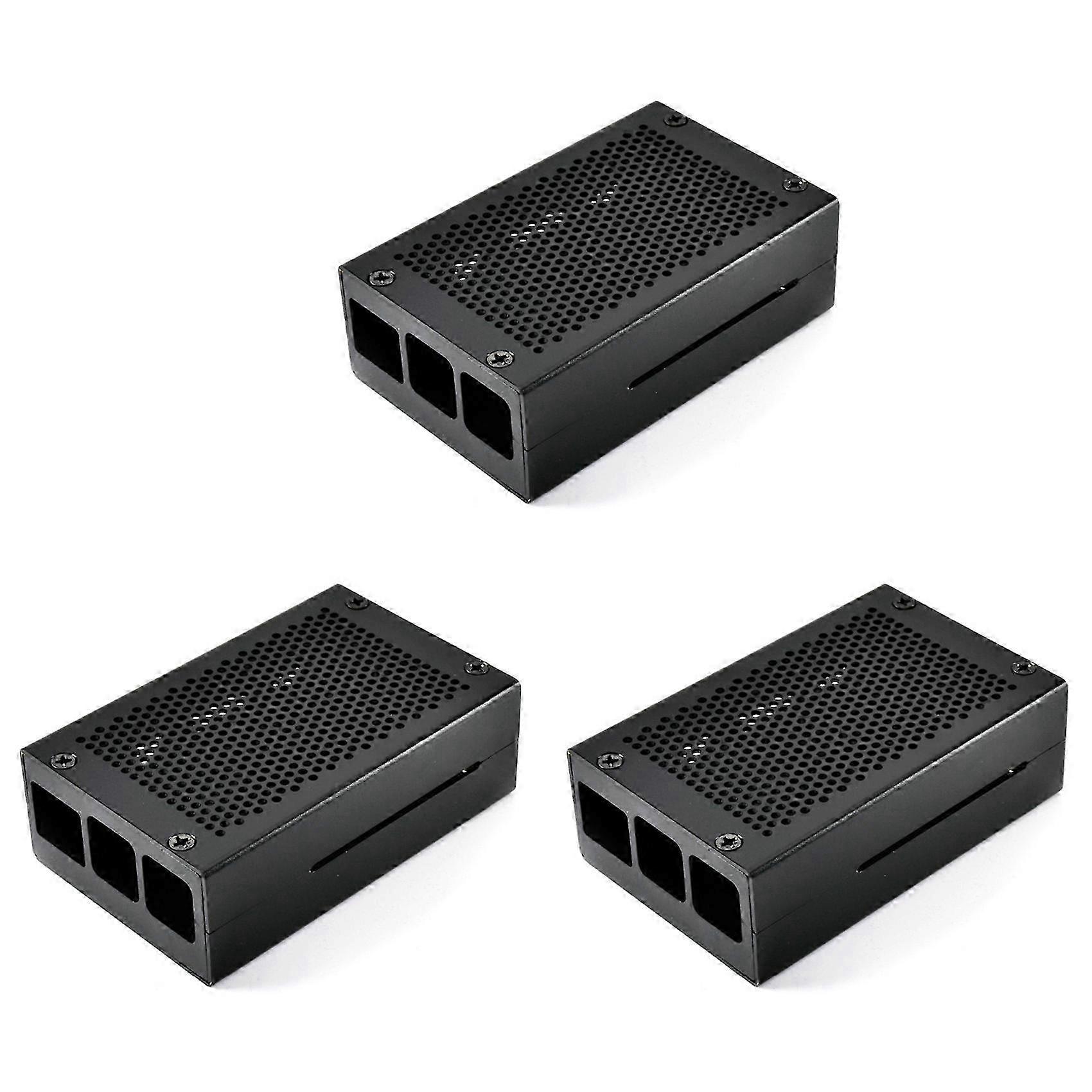 3X compatible with Raspberry Pi 3 Model B+ Case Aluminum Case Compatible with Raspberry Pi 3 Model B Also(Black)