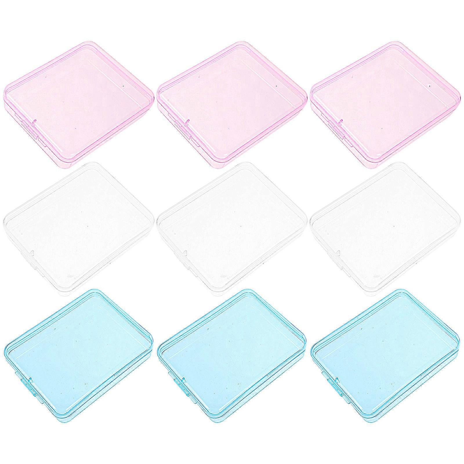 Plastic Case Small Storage Container for Makeup Sponge 9Pcs Assorted Color