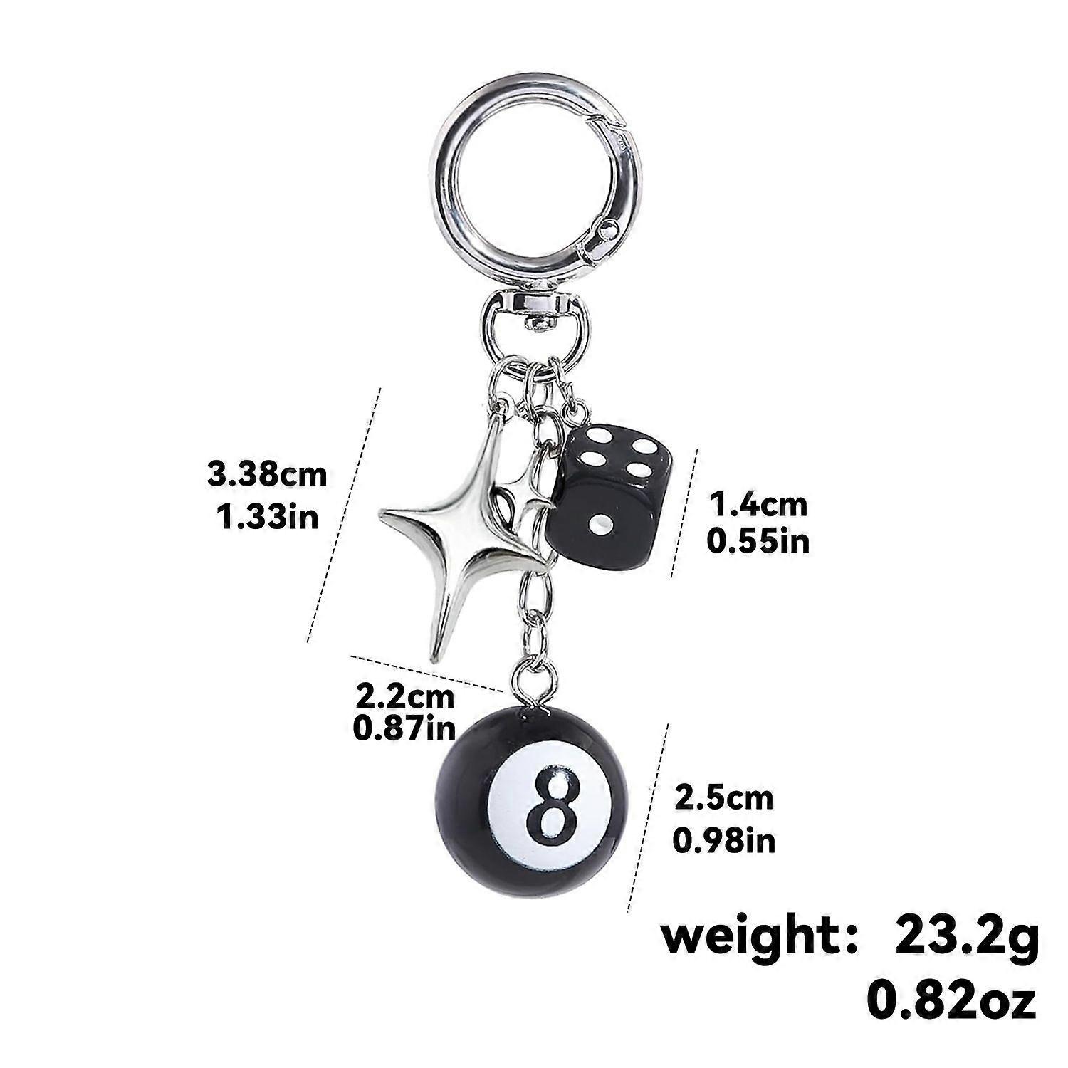 black 8 dice table tennis keychain