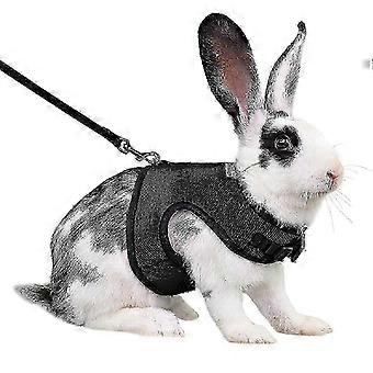 Verstelbaar zacht mesh konijnentuigje met riem - Ontsnappingsbestendig, ademend wandelvest voor konijnen, kleine dieren, fretten, cavia's en ratten