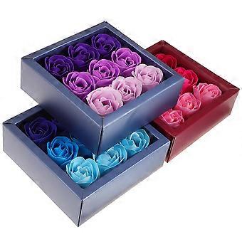 Gradient Rose Soap Flower for Gift 3 Boxes Soap Bouquet Decorative Gift Box