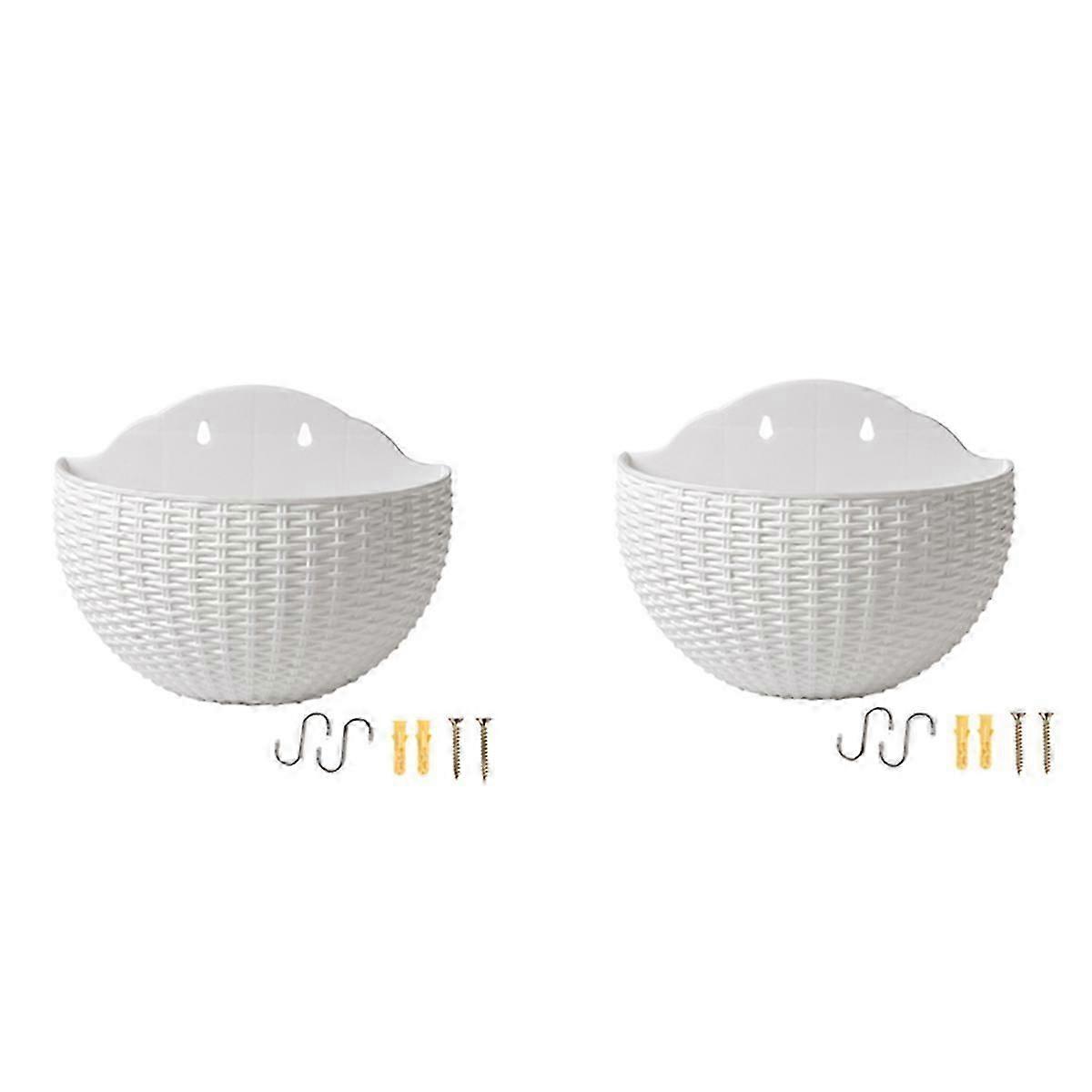White Large balcony hanging plastic pot