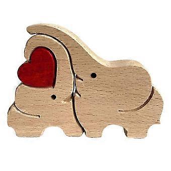 Wooden Puzzle Elephant Animal Puzzle Warm Holiday Gift Home Decoration
