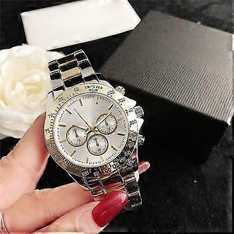 Business men's watch, three-eye six-hand wristwatch, high-end men's watch, fashionable steel strap.