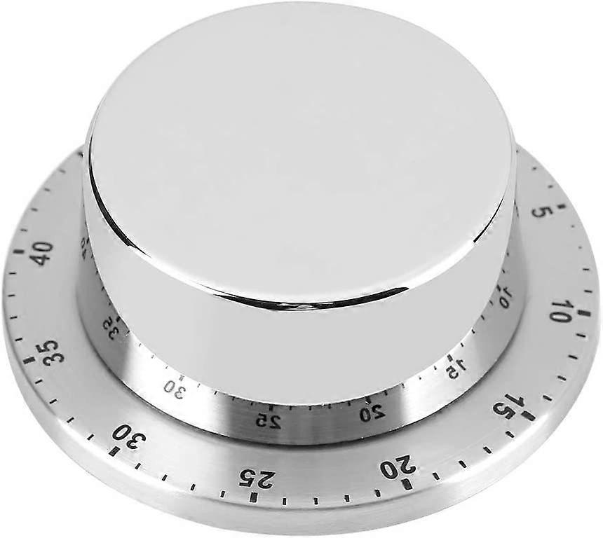 Kitchen Timer, Baicccf Mechanical 1-Hour Kitchen Timer, Stainless Steel Countdown Timer, Long Loud Ring, Magnetic Kitchen Timer Clock for Cooking - Si