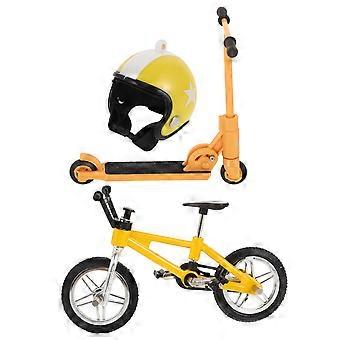 1 Conjunto Casa de Bonecas Bicicleta Casa de Bonecas Capacete Casa de Bonecas Scooter Casa de Bonecas Decorações Mini Decorações