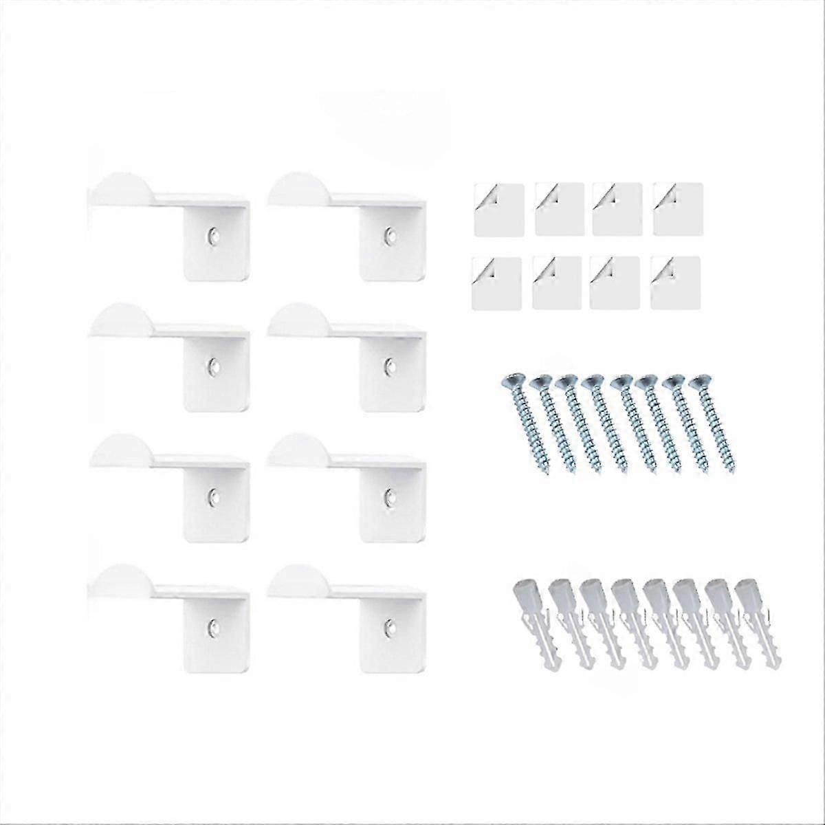 8pcs Adhesive Hat Rack Display Hooks White