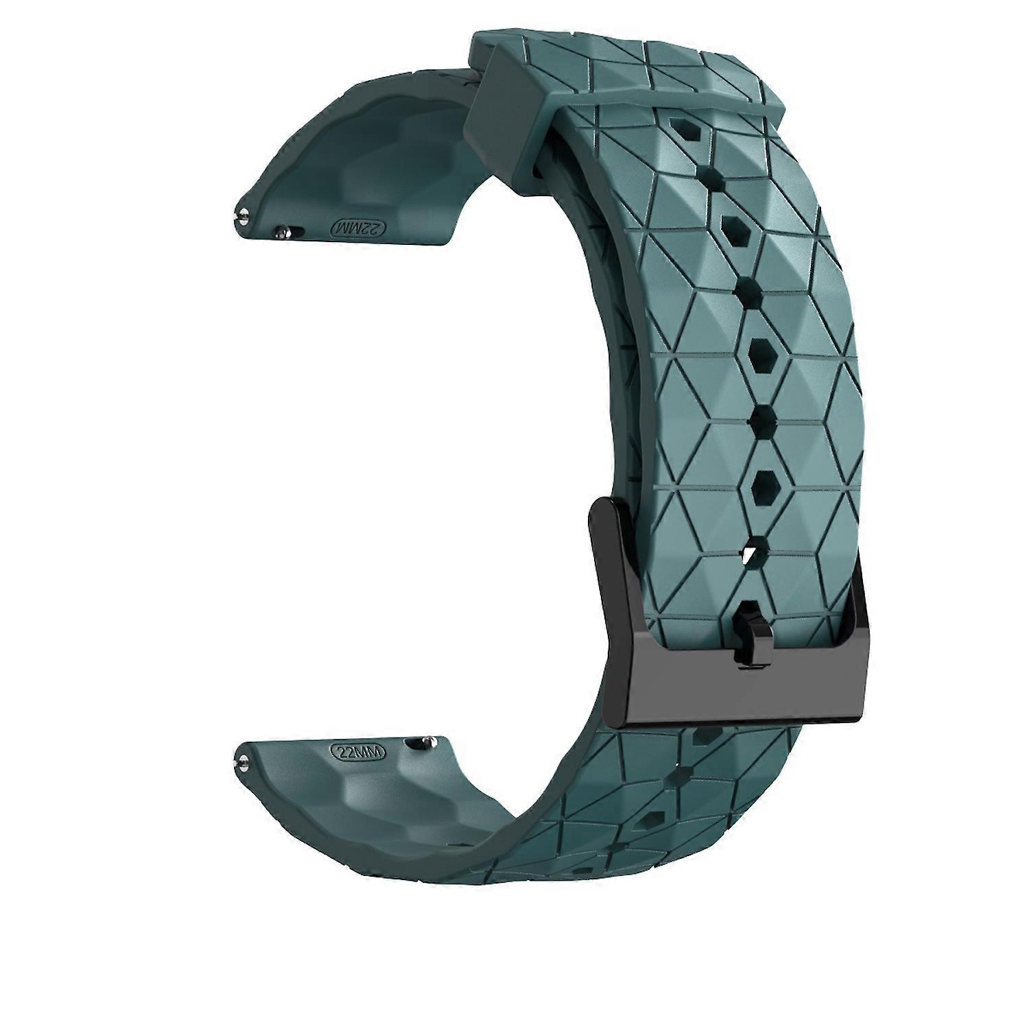 For Samsung Galaxy Watch 7 44/40mm/FE Silicone Football Design Replacement Arm Band Turquoise