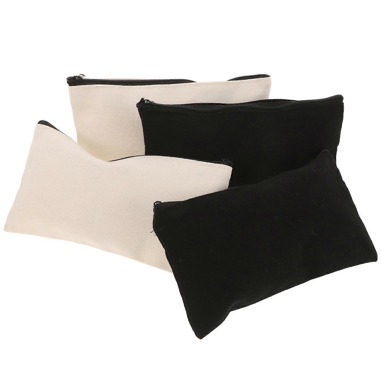 Canvas Storage Bag for Multi-Function Use 4Pcs Portable Zipper Pencil Pouch