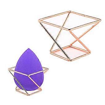 2PCS Beauty Sponge Holder Rose Gold Sponge Drying Stand Makeup Organizer Makeup Sponge Storage compatible with Vanity Storage (Rose Gold)