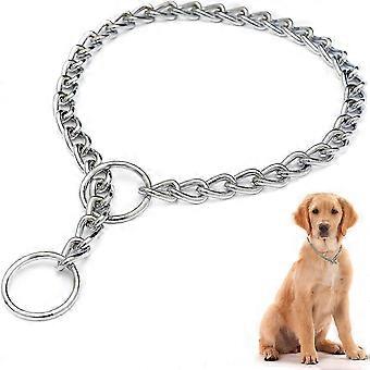 Metal Dog Chain Collar, Durable Thick Choke Collar for Pet Outdoor Training Walking, Puppy Adjustable Chain Collar Silver Metal Necklace