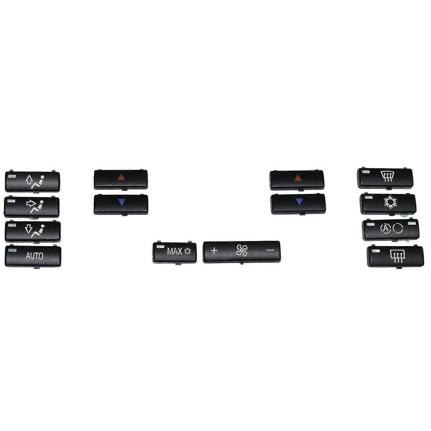 14 Button Key Cap Car Air Conditioner A / C Control Panel Switch Button Key Cover For E39 E53 525i