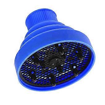 Flexible Silicone Hair Dryer Diffuser, Foldable Blue, for Curly Hair Travel