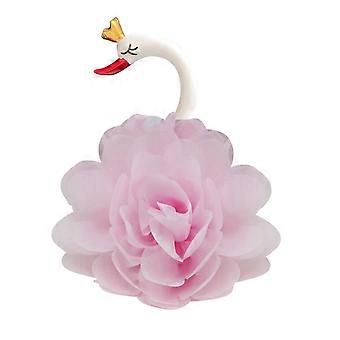 Handgemachte Blumen Kuchen Topper Cupcake Ornamente Krone Schwan Kuchen Topper Dekoration (Rosa)