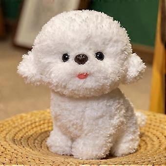 Plüschtier für Bichon Frisé, weiches, lockiges Stofftier zum Kauen für Welpen, interaktiver Kuschelpartner für kleine Hunderassen, Geschenkidee für Hunde