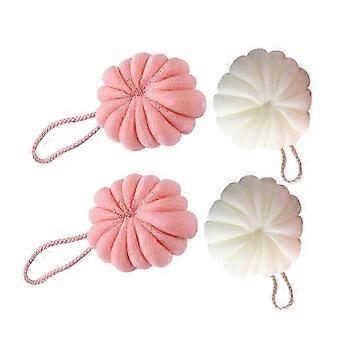 4Pcs Pumpkin Shape Bath Loofah Shower Puff Set