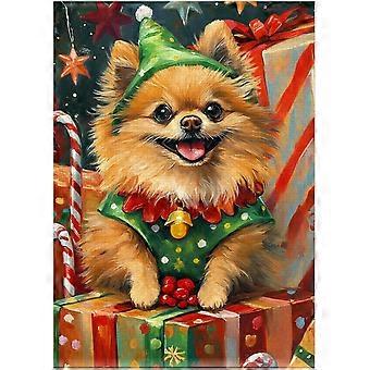 Christmas Elf Pomeranian Jigsaw Puzzle - Fun X-mas Holiday Puzzles for Pet-Loving Family in Christmas SQZ751
