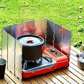 Camping Stove Windscreen Folding Ultralight Portable Windshield for Backpacking Butane Stoves, Outdoor Camping, Hiking, BBQ, 10 Plates