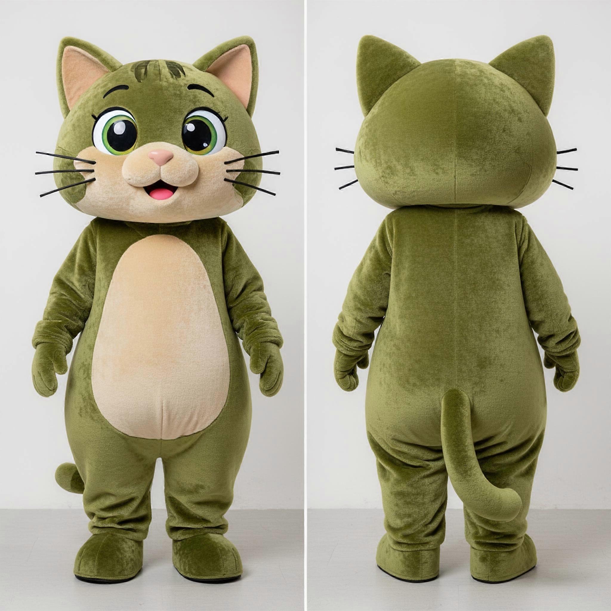 MASTICOT Olive Green Rounded Cat Mascot