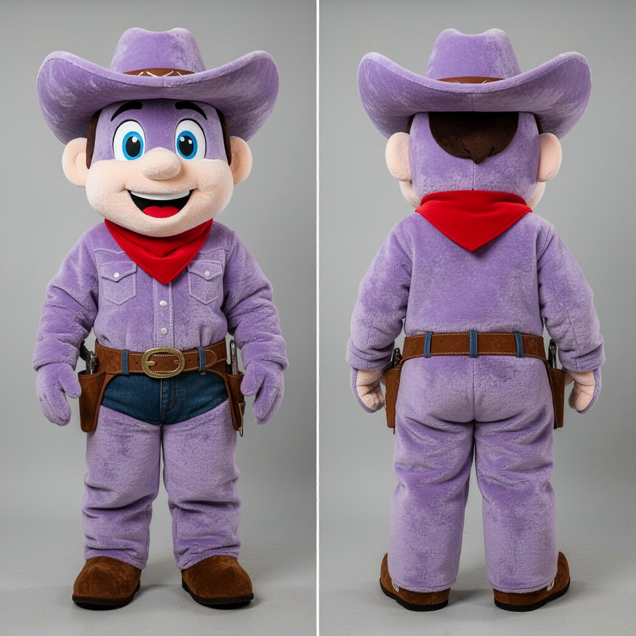 MASTICOT Lavender Violet Playful Cowboy Mascot