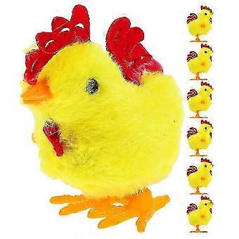 Wind-Up Easter Chicken Toys, 8-Pack, Assorted Colors, Durable Plastic-fdd