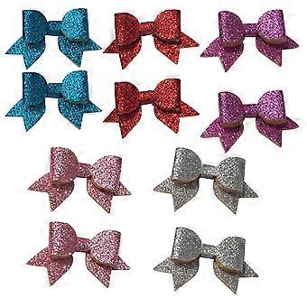 Pet Hair Bow Dog Hair Clips for Decoration 10Pcs Assorted Color PU