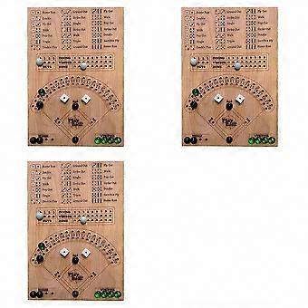 Baseball Dice Board Game 3X Set with Wooden Dice and Board, Interactive Double Table Game, Sports Party Activity