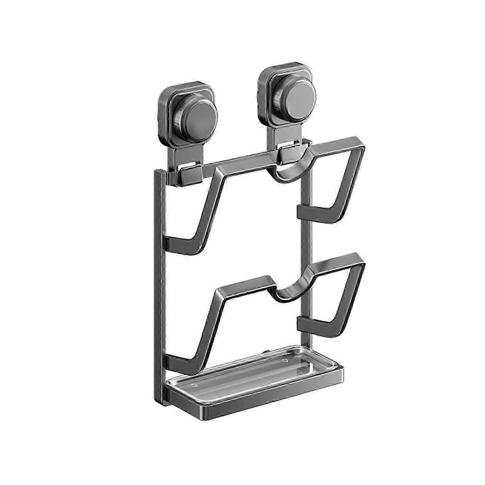 Suction Mount Pot Lid Rack With Drip Tray