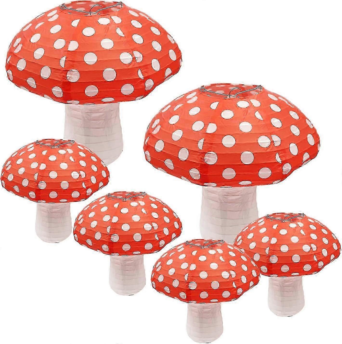 6-Pack Mushroom Paper Lanterns