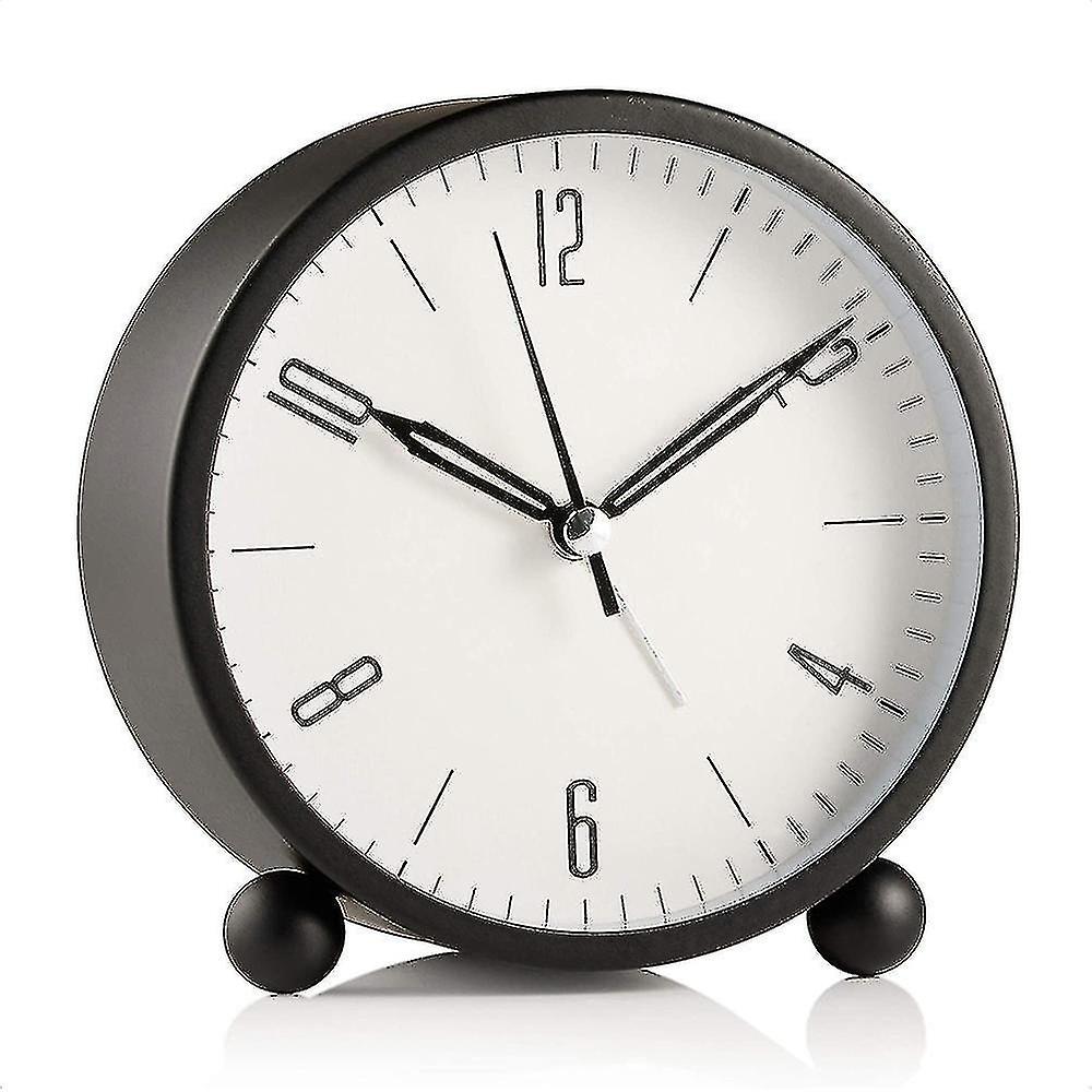 Round Alarm Clock Non Ticking, Battery Operated And Light Function