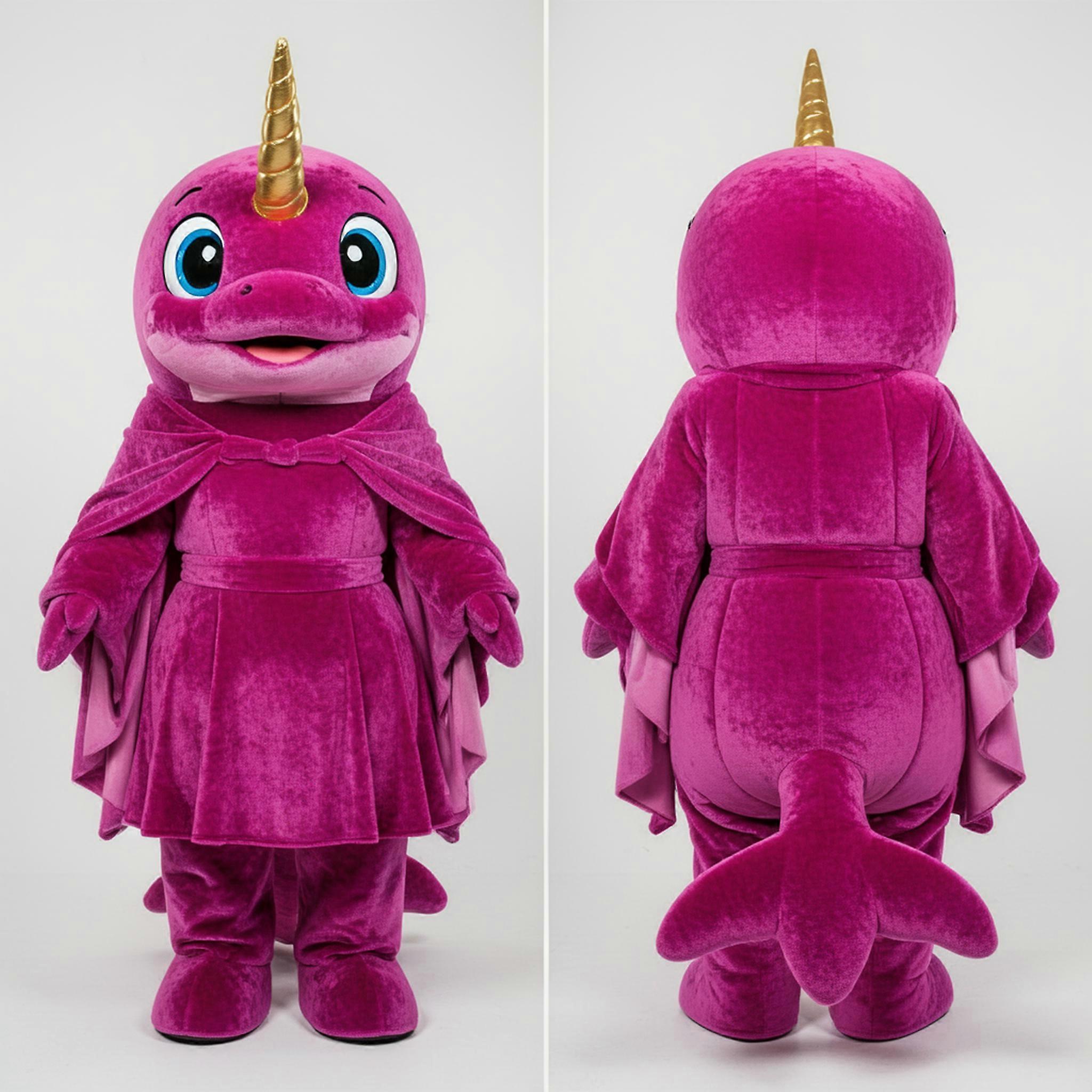 MASTICOT Magenta Playful Narwhal Mascot