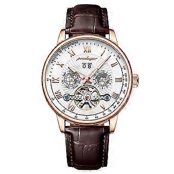 Reloj Poedagare automático mecánico deportivo impermeable con calendario para hombre