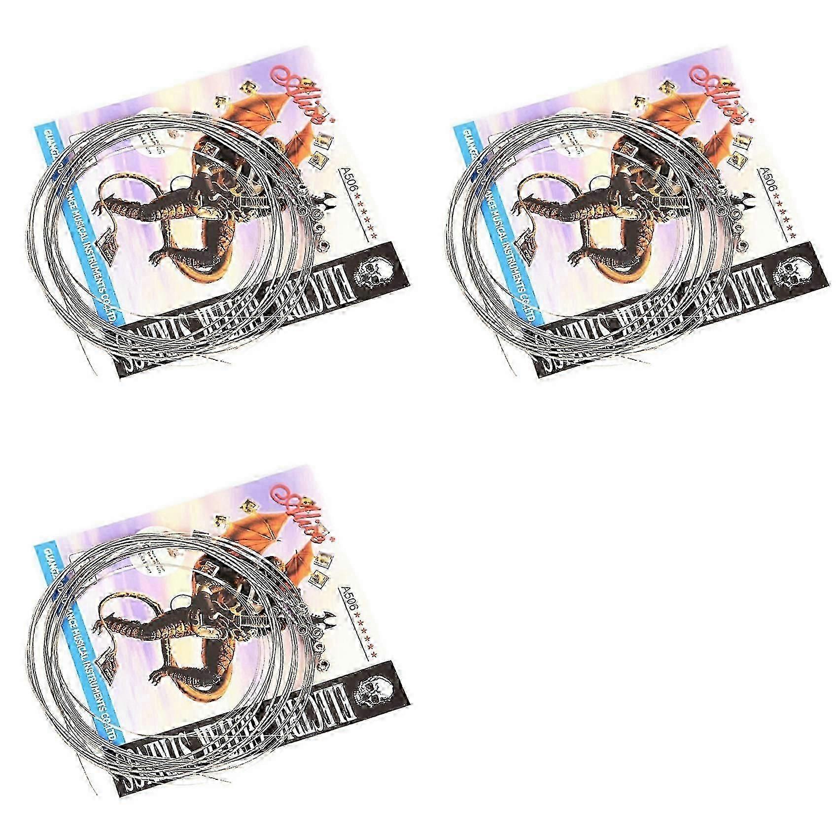 3X Alice A506 Electric Guitar Strings Single String E (1St) - E(6Th) Full Size Set compatible with Professional Guitar Strings ZY
