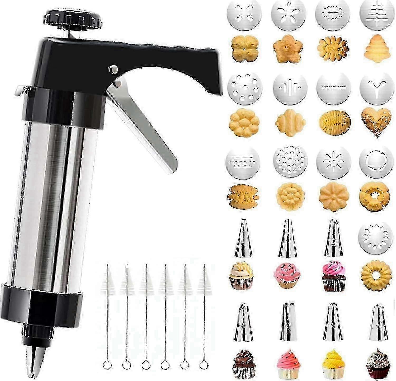 Stainless Steel Cookie Press, compatible with DIY Baking and Cake Icing