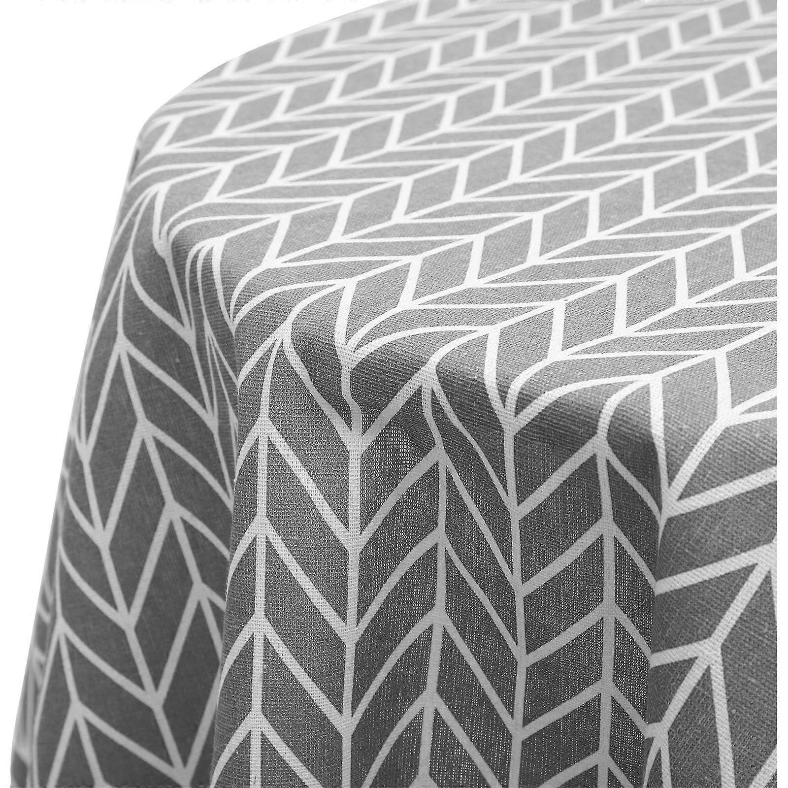 Simple Decorative Grey Tablecloth for Dining Table 3Pcs Round Cover