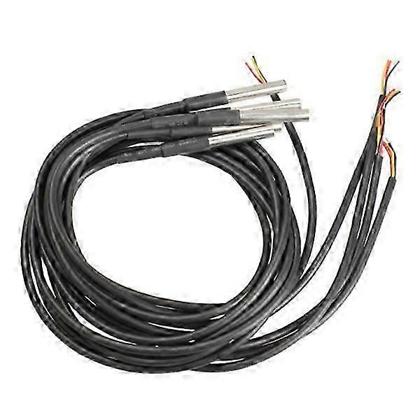 Waterproof Temperature Sensor Probe for 5Pcs Pack Black