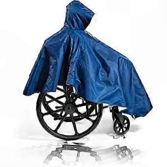 Wheelchair Poncho Zip-Front, Heavy Duty Reusable Design, Full Waterproof Hood for Seniors & Wheelchair Users