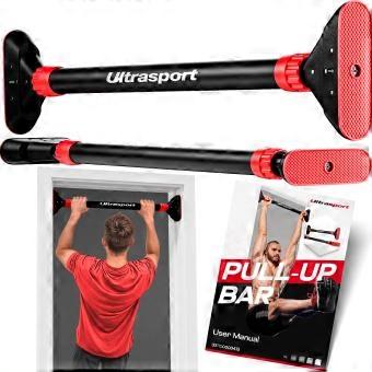 Optrekstang, deurrek, verstelbaar van 66,5 cm tot 93 cm, zonder schroeven te monteren, antislip, veilige grip, schuimrubberen handgrepen