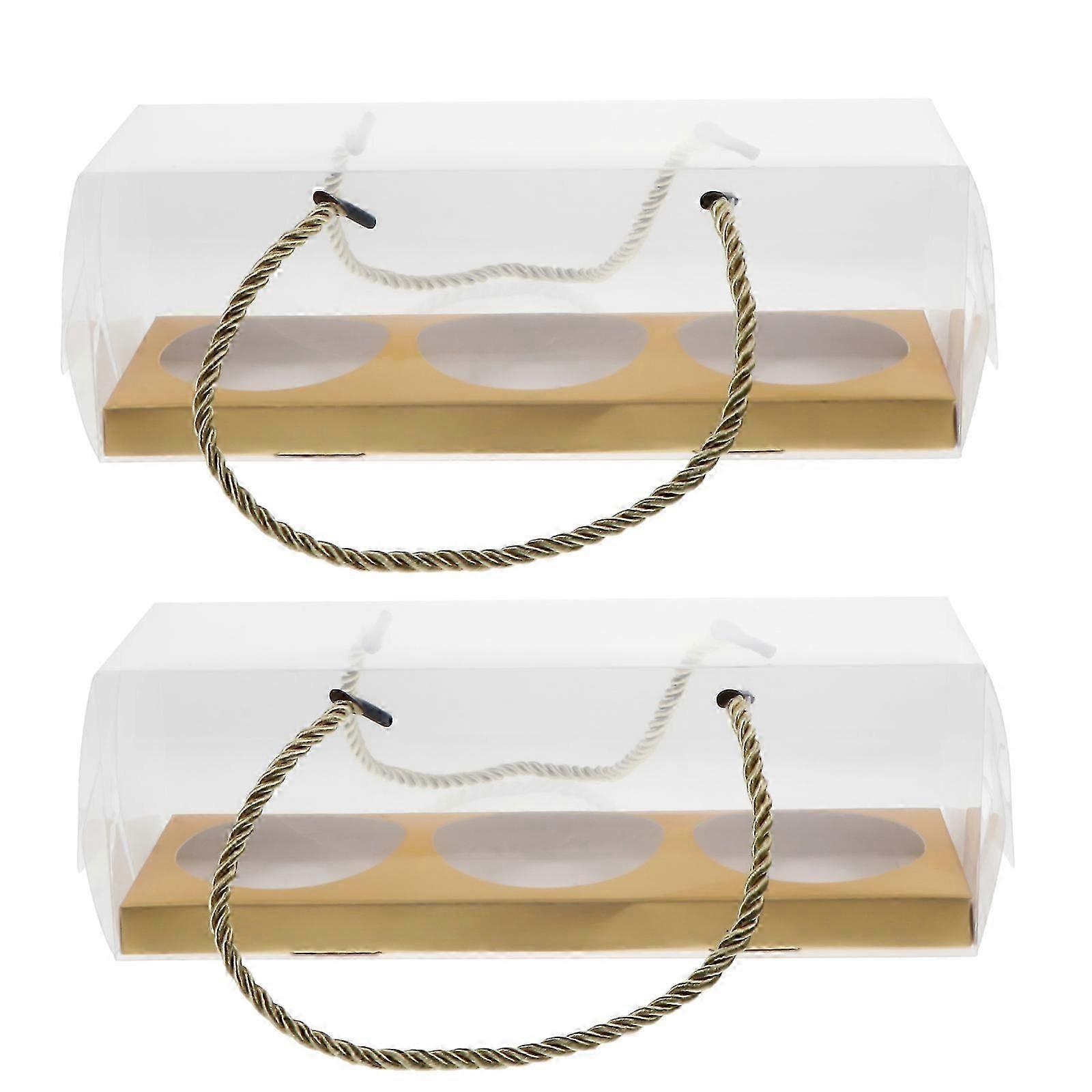 10Pcs Egg-yolk Puff Boxes Portable Cookies Biscuits Case Packaging Boxes compatible with Bakery