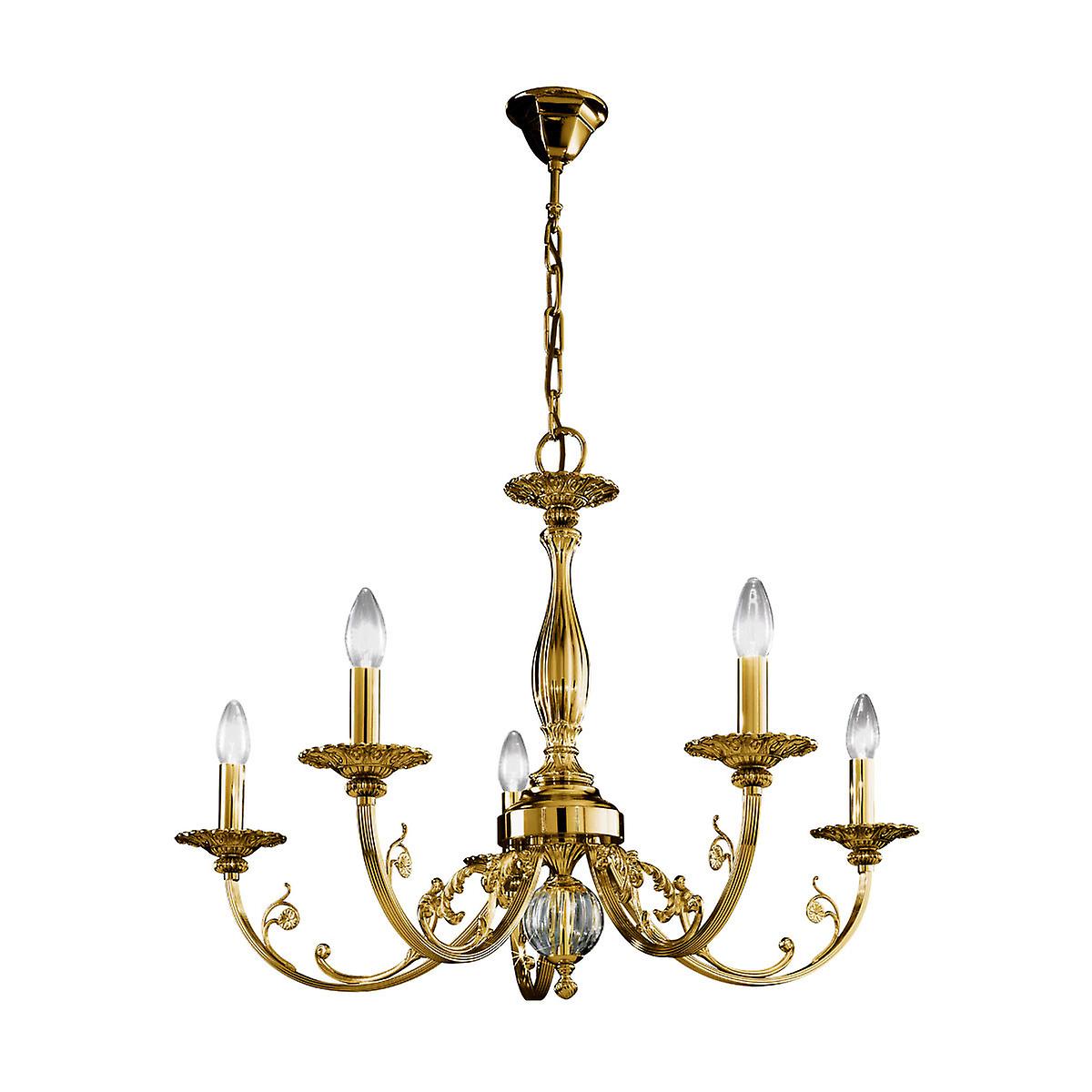 Pisani Multi Arm Chandeliers 5 Light Antique Brass