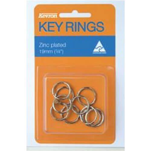 ZINC PLATED Kevron Key Rings 19mm 10pk Ligthweight Quality Assorted Colours