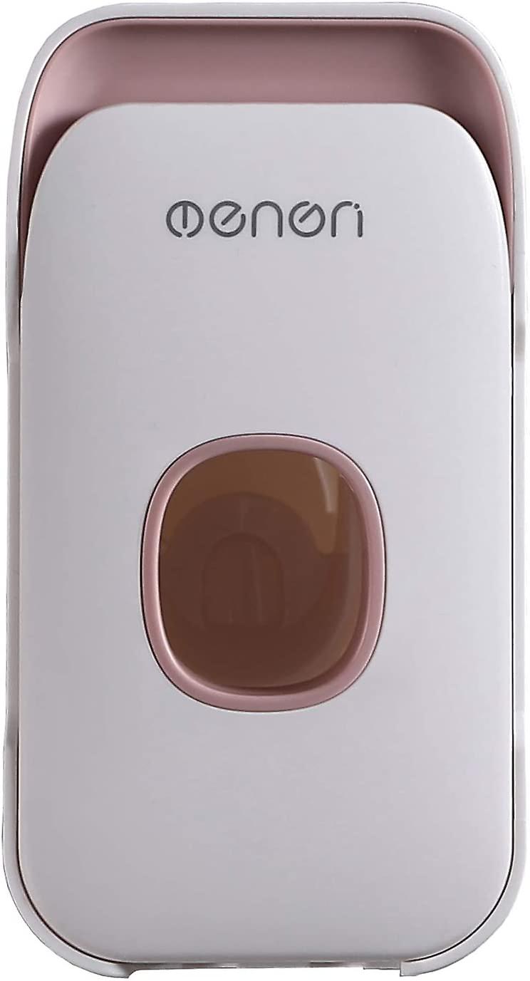 Pxcl (pink) Wall Mounted Toothpaste Dispenser Automatic Push Toothpaste Dispenser With Toothbrush Holder