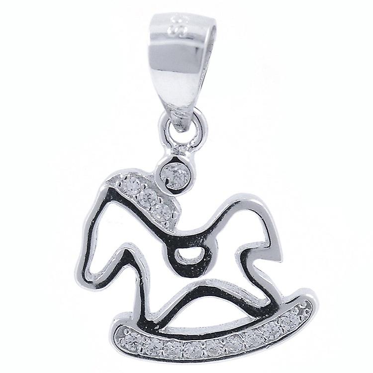 Horse Pendant With Zircons And 925 Silver awo36