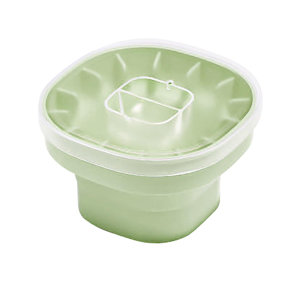 Folding Silicone Ice Cube Mold Ice Bucket With Pp Lid Household Silicone Ice Making Mold For Homemade Cold Drinks Green