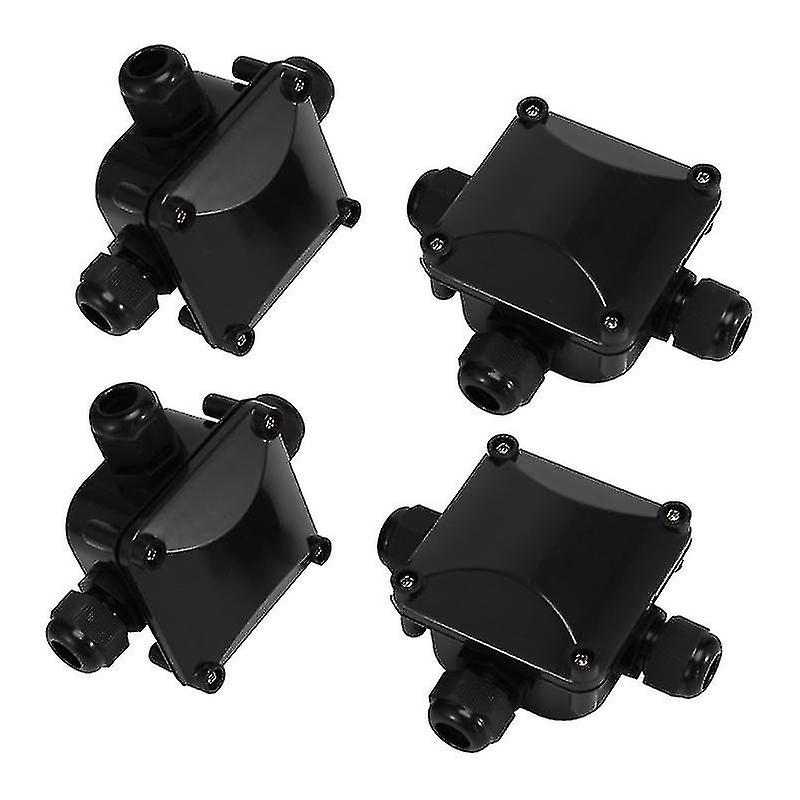 4pcs Junction Boxes Ip68 3-way Cable Connectors 5.5mm-10.5mm External Outdoor Electrical Cable Ju