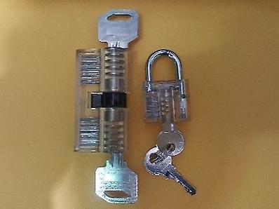 Locksmith Tension Wrench Tool , Broken Key Extractor Tools With Transparent Practice Pick Lock Combination