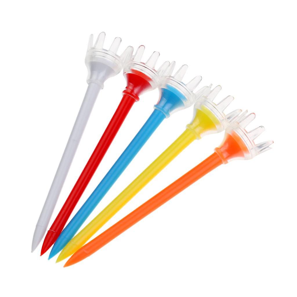 5 Pieces Durable Plastic Crown Golf Tees Golfer Training Tool Random Color