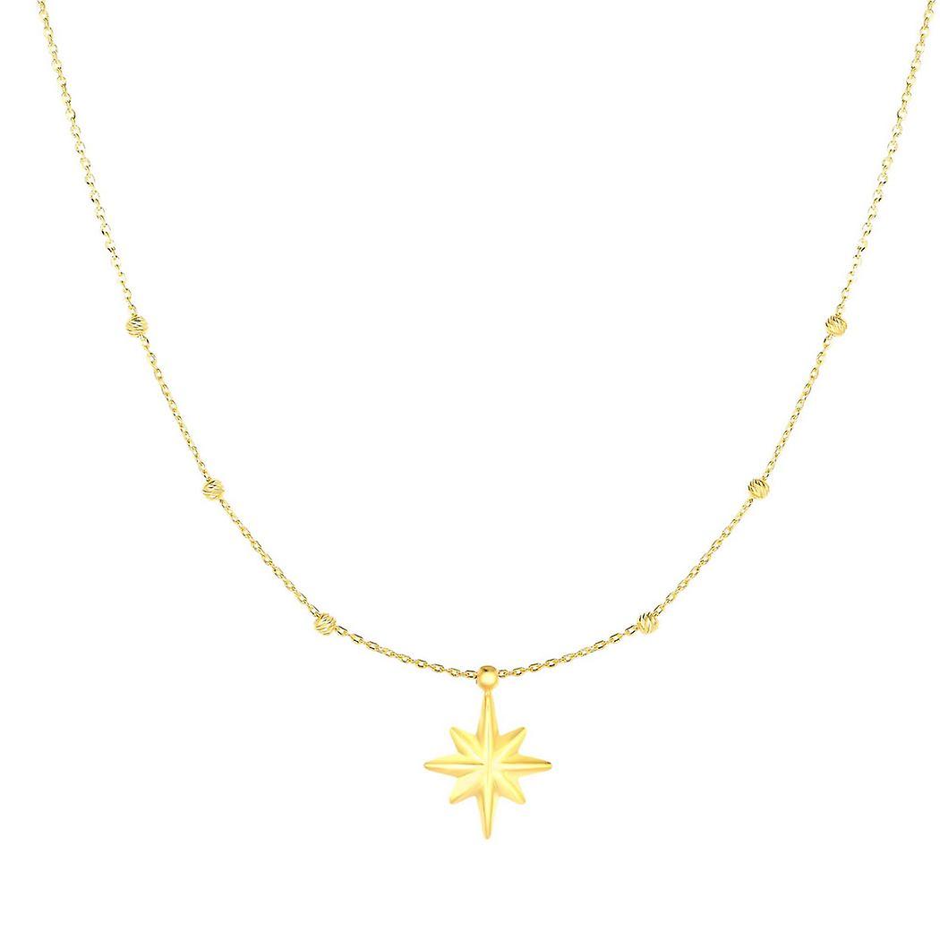 Colar com acabamento em ouro amarelo 14k e fecho de argola, pingente de 45 cm (18 polegadas) para mulheres.