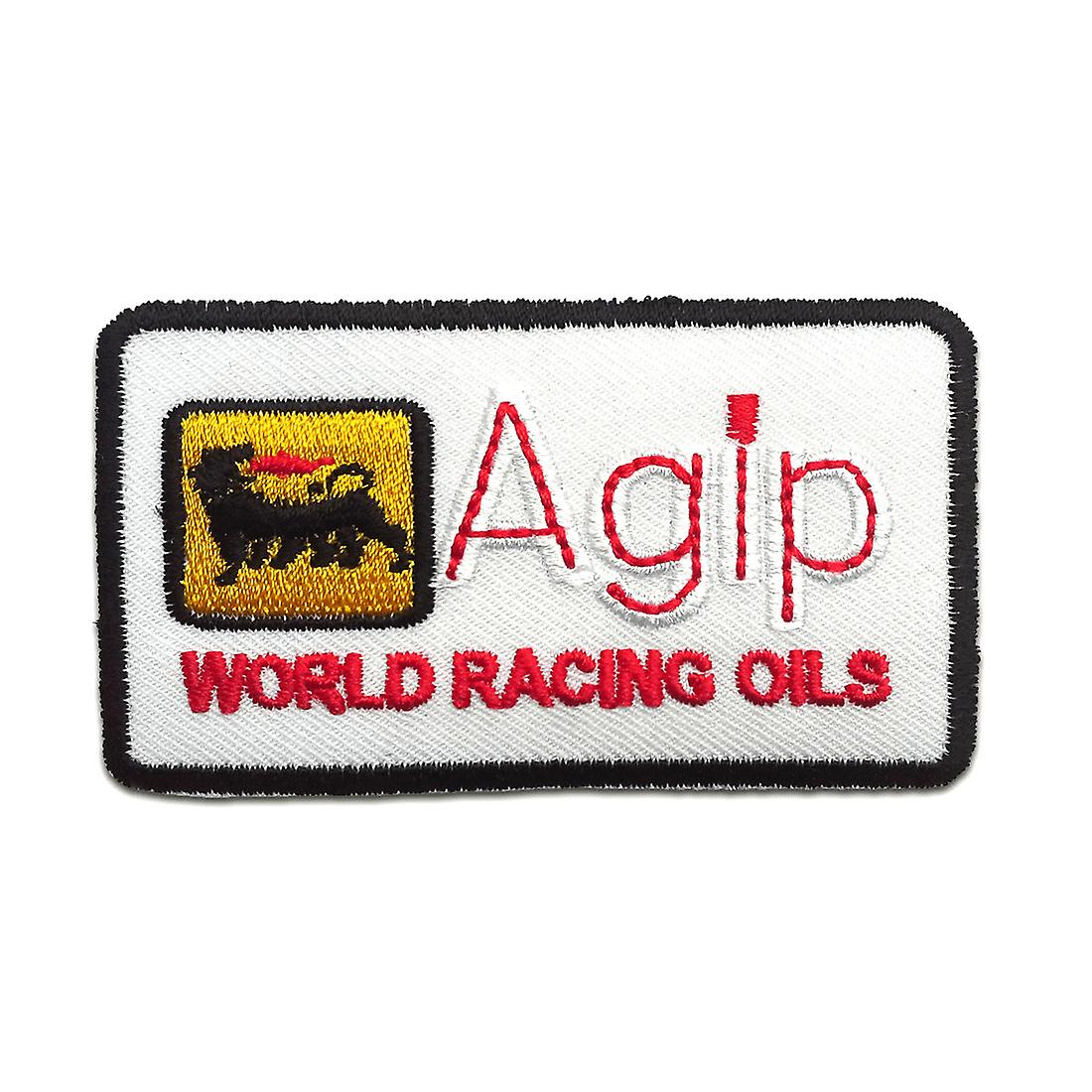 Patch - Agip Logo Racing Sponsor - white - 7.5 x 4.4 cm - patches